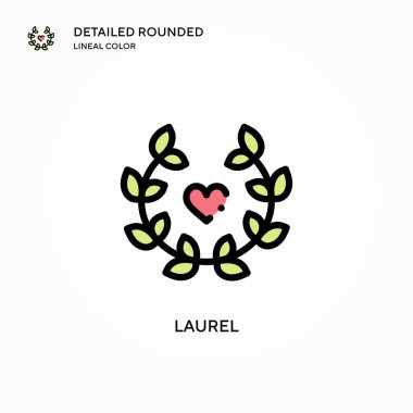 Laurel vektör simgesi. Modern vektör illüstrasyon kavramları. Düzenlemesi ve kişiselleştirmesi kolay.