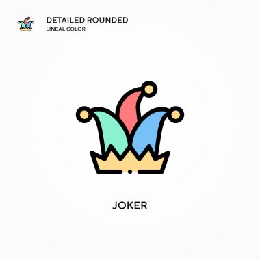 Joker vektör simgesi. Modern vektör illüstrasyon kavramları. Düzenlemesi ve kişiselleştirmesi kolay.