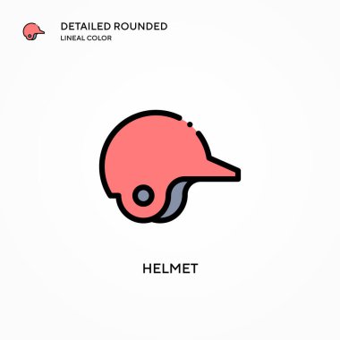 Miğfer vektör simgesi. Modern vektör illüstrasyon kavramları. Düzenlemesi ve kişiselleştirmesi kolay.