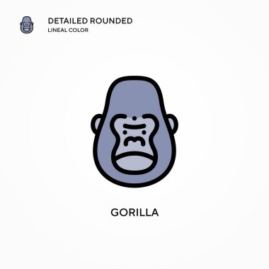 Goril vektör simgesi. Modern vektör illüstrasyon kavramları. Düzenlemesi ve kişiselleştirmesi kolay.