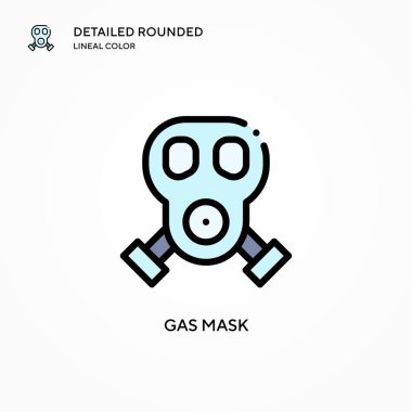 Gaz maskesi vektör simgesi. Modern vektör illüstrasyon kavramları. Düzenlemesi ve kişiselleştirmesi kolay.