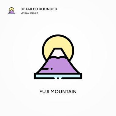 Fuji dağı vektör simgesi. Modern vektör illüstrasyon kavramları. Düzenlemesi ve kişiselleştirmesi kolay.