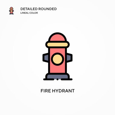 Yangın musluğu vektör ikonu. Modern vektör illüstrasyon kavramları. Düzenlemesi ve kişiselleştirmesi kolay.