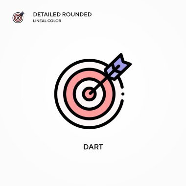 Dart vektör simgesi. Modern vektör illüstrasyon kavramları. Düzenlemesi ve kişiselleştirmesi kolay.
