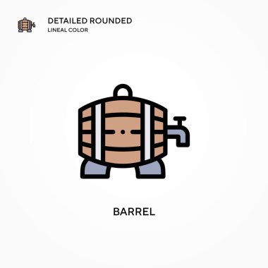 Namlu vektör ikonu. Modern vektör illüstrasyon kavramları. Düzenlemesi ve kişiselleştirmesi kolay.