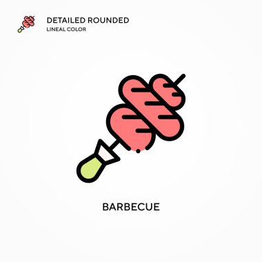 Barbekü vektör simgesi. Modern vektör illüstrasyon kavramları. Düzenlemesi ve kişiselleştirmesi kolay.