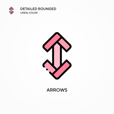 Ok vektör simgesi. Modern vektör illüstrasyon kavramları. Düzenlemesi ve kişiselleştirmesi kolay.