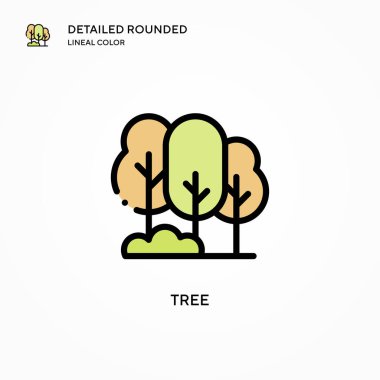 Ağaç vektör simgesi. Modern vektör illüstrasyon kavramları. Düzenlemesi ve kişiselleştirmesi kolay.