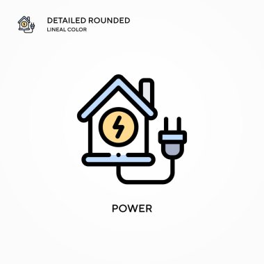 Güç vektör simgesi. Modern vektör illüstrasyon kavramları. Düzenlemesi ve kişiselleştirmesi kolay.