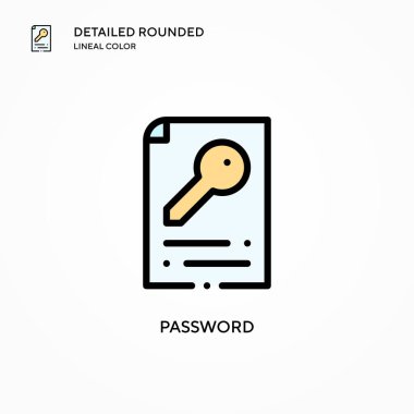 Parola vektör simgesi. Modern vektör illüstrasyon kavramları. Düzenlemesi ve kişiselleştirmesi kolay.