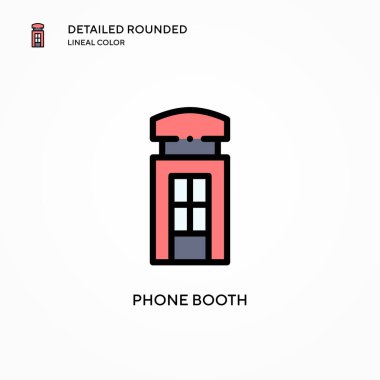 Telefon kulübesi vektör simgesi. Modern vektör illüstrasyon kavramları. Düzenlemesi ve kişiselleştirmesi kolay.