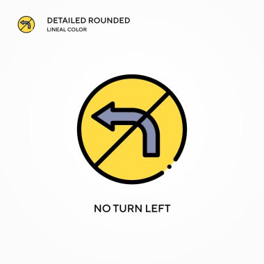 Sola dönüş vektörü simgesi yok. Modern vektör illüstrasyon kavramları. Düzenlemesi ve kişiselleştirmesi kolay.