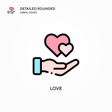 Aşk vektör simgesi. Modern vektör illüstrasyon kavramları. Düzenlemesi ve kişiselleştirmesi kolay.