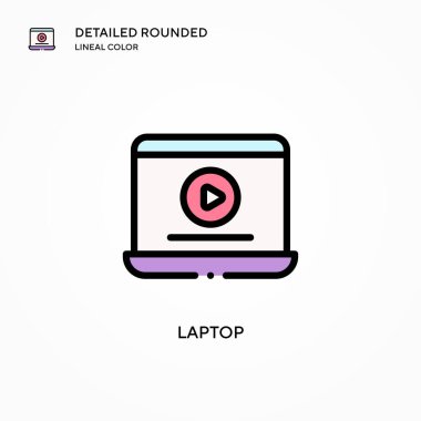 Laptop vektör simgesi. Modern vektör illüstrasyon kavramları. Düzenlemesi ve kişiselleştirmesi kolay.