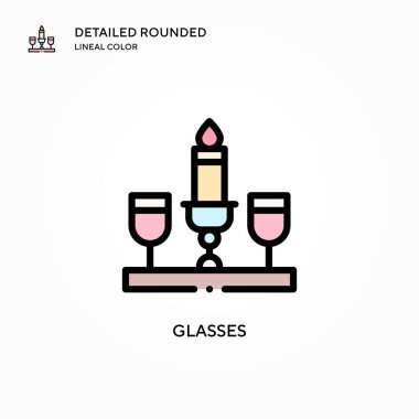 Gözlük vektör simgesi. Modern vektör illüstrasyon kavramları. Düzenlemesi ve kişiselleştirmesi kolay.