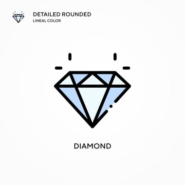 Elmas vektör simgesi. Modern vektör illüstrasyon kavramları. Düzenlemesi ve kişiselleştirmesi kolay.