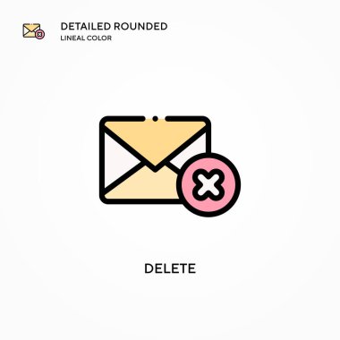 Vektör simgesini sil. Modern vektör illüstrasyon kavramları. Düzenlemesi ve kişiselleştirmesi kolay.