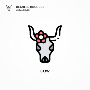 İnek vektör simgesi. Modern vektör illüstrasyon kavramları. Düzenlemesi ve kişiselleştirmesi kolay.