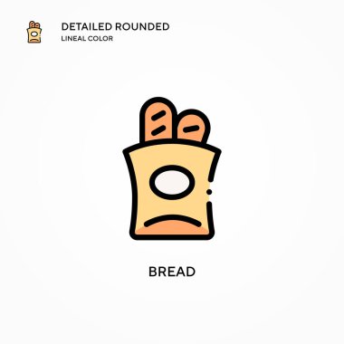 Ekmek vektör simgesi. Modern vektör illüstrasyon kavramları. Düzenlemesi ve kişiselleştirmesi kolay.