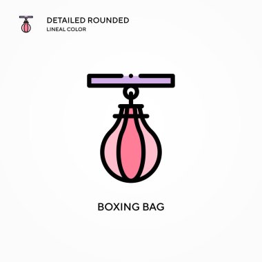 Boks torbası vektör simgesi. Modern vektör illüstrasyon kavramları. Düzenlemesi ve kişiselleştirmesi kolay.