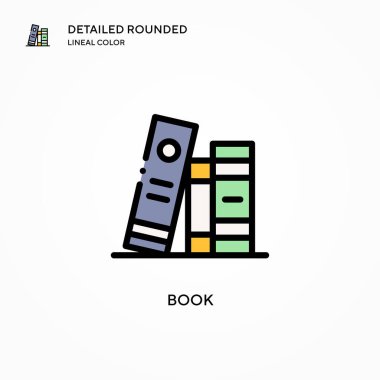 Kitap vektör simgesi. Modern vektör illüstrasyon kavramları. Düzenlemesi ve kişiselleştirmesi kolay.