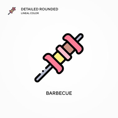 Barbekü vektör simgesi. Modern vektör illüstrasyon kavramları. Düzenlemesi ve kişiselleştirmesi kolay.