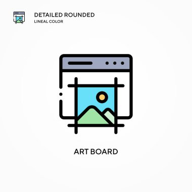 Sanat tahtası vektör simgesi. Modern vektör illüstrasyon kavramları. Düzenlemesi ve kişiselleştirmesi kolay.