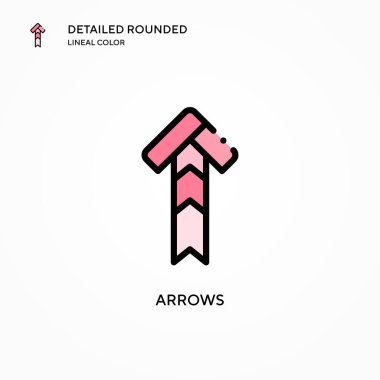 Ok vektör simgesi. Modern vektör illüstrasyon kavramları. Düzenlemesi ve kişiselleştirmesi kolay.