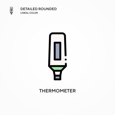 Termometre vektör simgesi. Modern vektör illüstrasyon kavramları. Düzenlemesi ve kişiselleştirmesi kolay.
