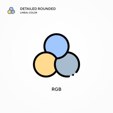 Rgb vektör simgesi. Modern vektör illüstrasyon kavramları. Düzenlemesi ve kişiselleştirmesi kolay.