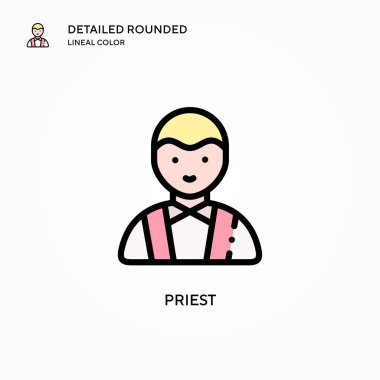 Rahip vektör ikonu. Modern vektör illüstrasyon kavramları. Düzenlemesi ve kişiselleştirmesi kolay.