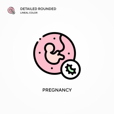 Hamilelik vektör simgesi. Modern vektör illüstrasyon kavramları. Düzenlemesi ve kişiselleştirmesi kolay.