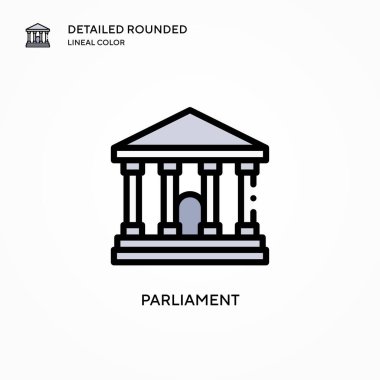 Parlamento vektör simgesi. Modern vektör illüstrasyon kavramları. Düzenlemesi ve kişiselleştirmesi kolay.