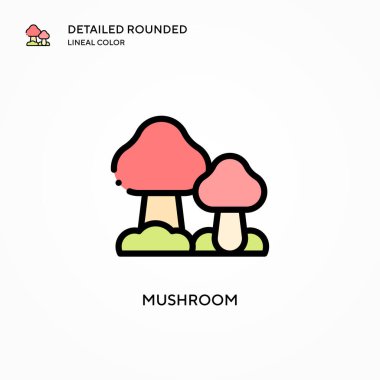 Mantar vektör simgesi. Modern vektör illüstrasyon kavramları. Düzenlemesi ve kişiselleştirmesi kolay.