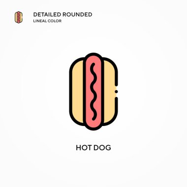 Hot dog vektör simgesi. Modern vektör illüstrasyon kavramları. Düzenlemesi ve kişiselleştirmesi kolay.