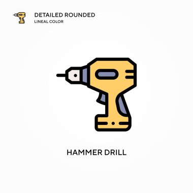 Çekiç matkap vektör simgesi. Modern vektör illüstrasyon kavramları. Düzenlemesi ve kişiselleştirmesi kolay.