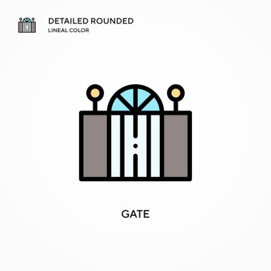 Geçit vektör simgesi. Modern vektör illüstrasyon kavramları. Düzenlemesi ve kişiselleştirmesi kolay.