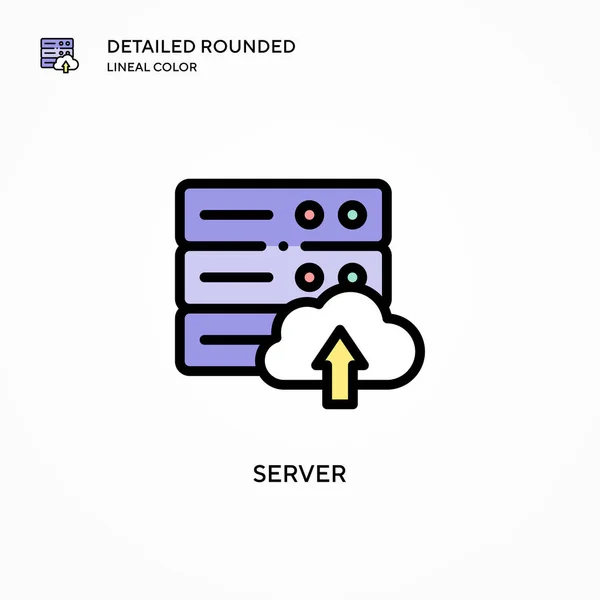 Sunucu Vektör Simgesi Modern Vektör Illüstrasyon Kavramları Düzenlemesi Kişiselleştirmesi Kolay — Stok Vektör