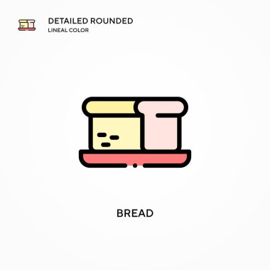 Ekmek vektör simgesi. Modern vektör illüstrasyon kavramları. Düzenlemesi ve kişiselleştirmesi kolay.