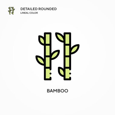 Bambu vektör simgesi. Modern vektör illüstrasyon kavramları. Düzenlemesi ve kişiselleştirmesi kolay.
