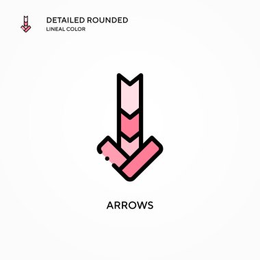 Ok vektör simgesi. Modern vektör illüstrasyon kavramları. Düzenlemesi ve kişiselleştirmesi kolay.