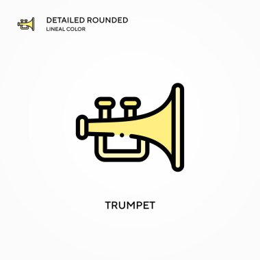 Trompet vektör simgesi. Modern vektör illüstrasyon kavramları. Düzenlemesi ve kişiselleştirmesi kolay.