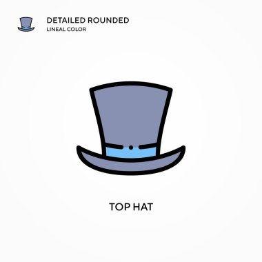 Silindir şapka vektör simgesi. Modern vektör illüstrasyon kavramları. Düzenlemesi ve kişiselleştirmesi kolay.