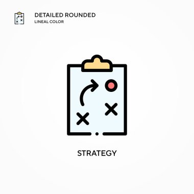 Strateji vektör simgesi. Modern vektör illüstrasyon kavramları. Düzenlemesi ve kişiselleştirmesi kolay.
