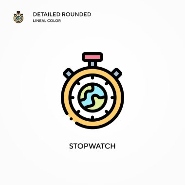 Stopwatch vektör simgesi. Modern vektör illüstrasyon kavramları. Düzenlemesi ve kişiselleştirmesi kolay.