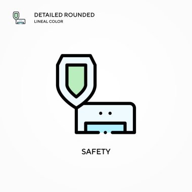 Güvenlik vektör simgesi. Modern vektör illüstrasyon kavramları. Düzenlemesi ve kişiselleştirmesi kolay.