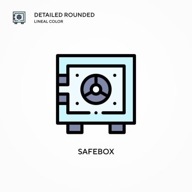 Güvenli kutu vektör simgesi. Modern vektör illüstrasyon kavramları. Düzenlemesi ve kişiselleştirmesi kolay.