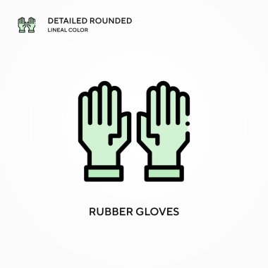 Lastik eldiven vektör ikonu. Modern vektör illüstrasyon kavramları. Düzenlemesi ve kişiselleştirmesi kolay.