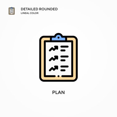 Vektör simgesini planla. Modern vektör illüstrasyon kavramları. Düzenlemesi ve kişiselleştirmesi kolay.
