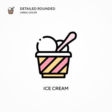 Dondurma vektör simgesi. Modern vektör illüstrasyon kavramları. Düzenlemesi ve kişiselleştirmesi kolay.